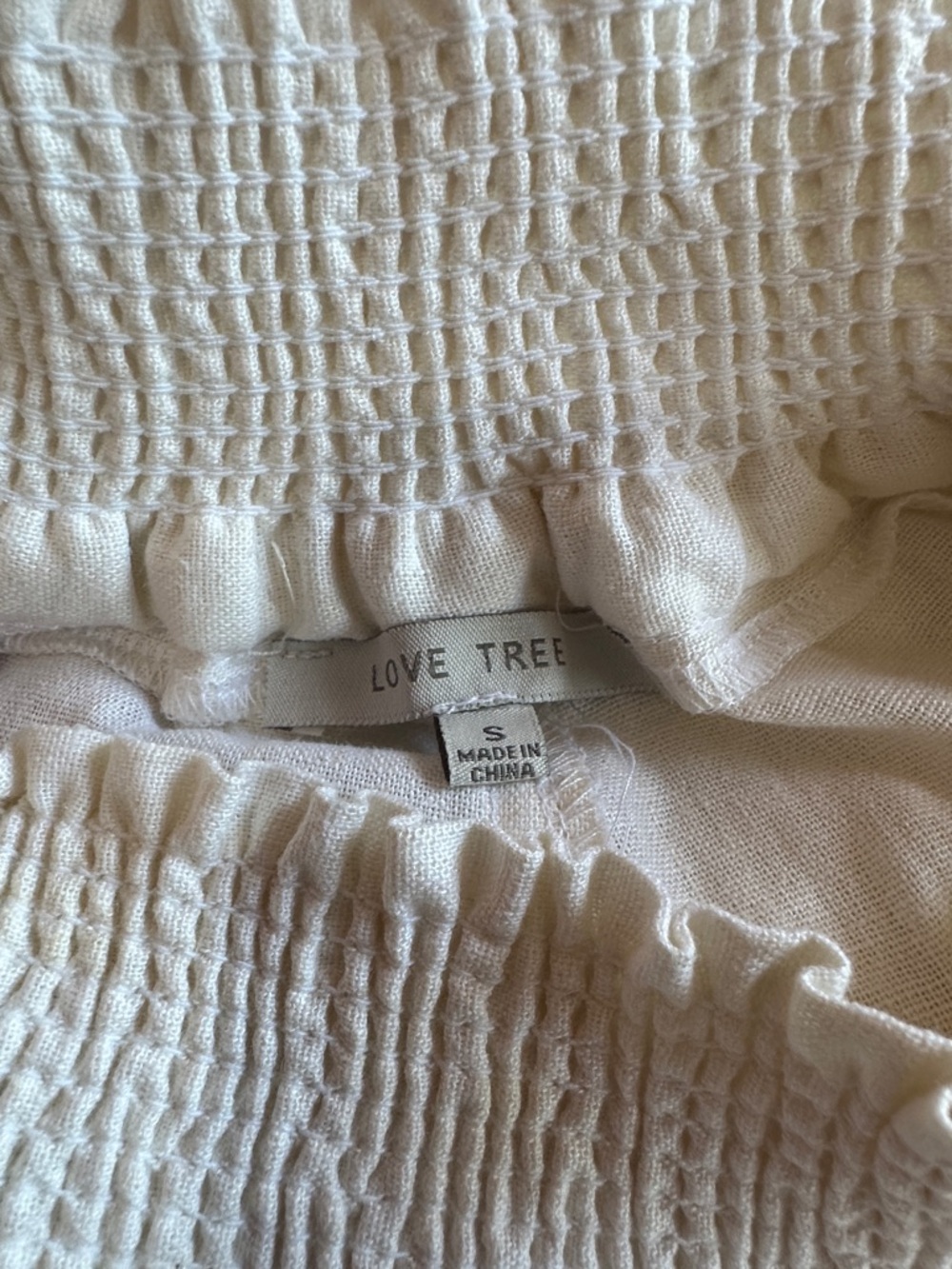 Love Tree High Rise Linen Jogger Pants, White, Size S - Picture 10 of 12